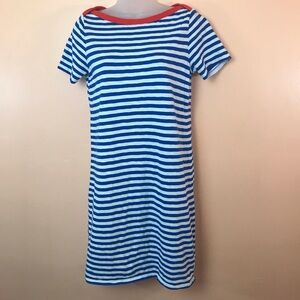 Boden Georgia Blue and White Striped Jersey T-Shirt Dress Women 2 Regular